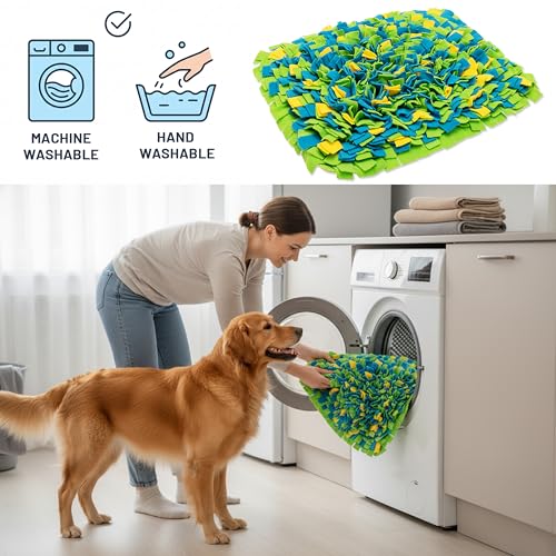 Snuffle Mat for Dogs, Interactive Dog Toys for Slow Feeding & Smell Training Indoor Outdoor, Enrichment Pet Foraging Mat for Small, Medium & Large Dogs, Rabbit, Puppy, Cat, (16"*22")