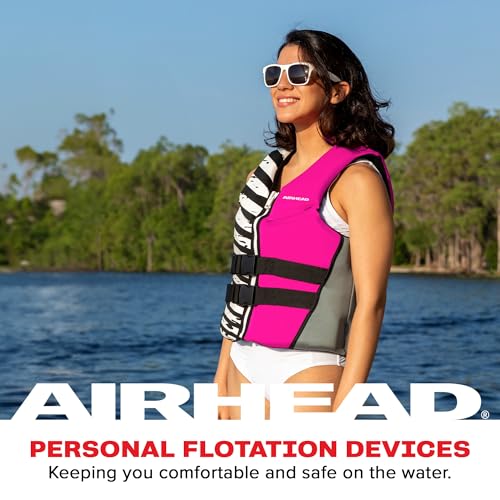 Airhead Wicked Kwik-Dry NeoLite Flex Life Jacket for Kids - USCG Approved Life Vest for Youth, Child & Infant, Watersports Vest for Boating, Tubing & Swimming, Hot Pink - size: X-Small