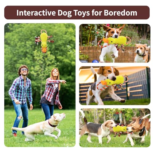 YZHDUXIU Tug of War Dog Toy, Squeaky Dog Toys Interactive Duck Puppy Toys to Keep Them Busy - color: Yellow Duck