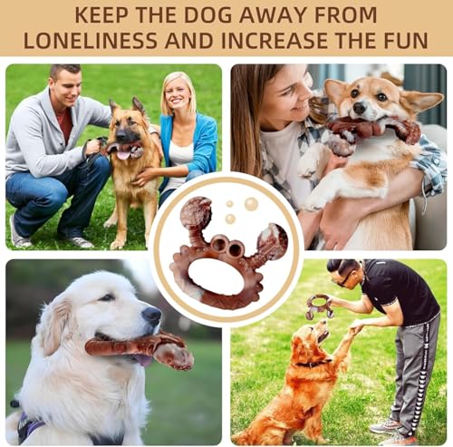 Tough Dog Toys for Aggressive Chewers, Indestructible Dog Toys with Beef Flavor, Durable Dog Toy for Medium and Large Dogs, Crab - color: Crab