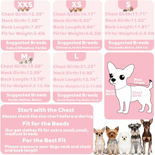 Fleece Dog Pajamas Winter Warm Dog Sweater for Small Dogs Thermal Soft Puppy Pjs Coat Stretchy Jumpsuit Doggie Pet Clothes Outfits Cat Apparel (Pink, Large) - color: Pink, size: Large