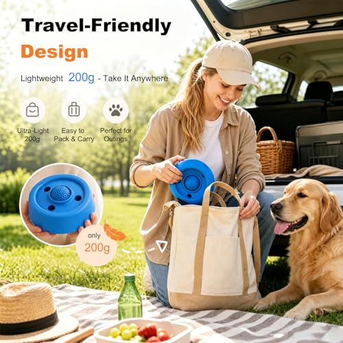 SummerCool Dogs Lick Bowl with Rolling Ball,Ant-Slip Slow Feeder for Dogs,2 Pack,Blue