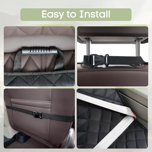 Dog Car Seat Cover for Front Seat, Waterproof Full Protection Pet Car Seat Cover with Side Flaps, Non-Slip Front Seat Protector with Pocket for Cars, Trucks, SUVs