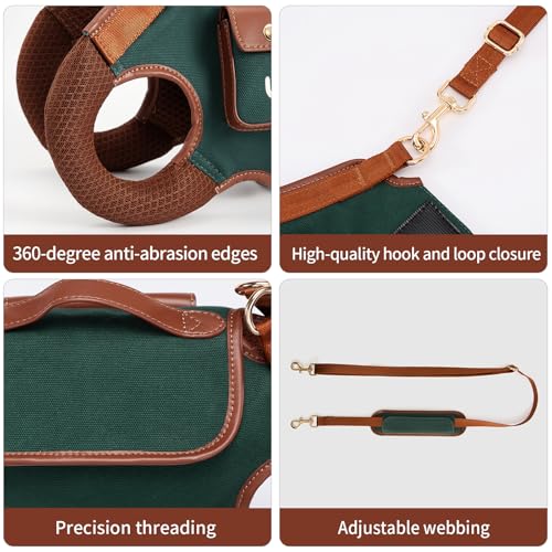 Wakytu Dog Lift Harness Dog Carrier Sling for Small Dogs & Cats,S | stylish puppy sling carrier with handle & pocket,adjustable leash,walking & travel - color: 1.0 Green, size: Small(4-8 LBS)