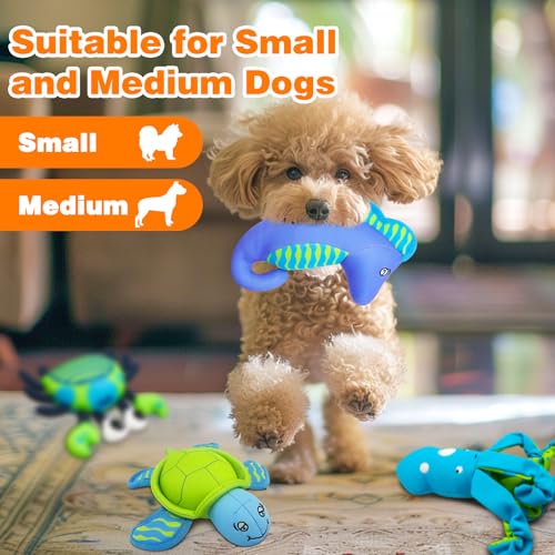 Squeaky Dog Toys, Floating Dog Toys for Indoor or Outward Play, Interactive Dog Gifts for Small and Medium Dogs – Seahorse - style: D-Seahorse
