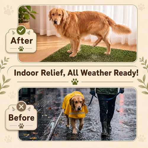 Fanfanwin 4 Pack Large Dog Grass with Washable Pee Pads 33"x23", 2 Artificial Grass for Dog Potty Training, 2 Reusable Puppy Pee Pad Absorbent Indoor Outdoor Pet Turf Patch for Apartment Balcony Patio - size: 33 x 23 Inch