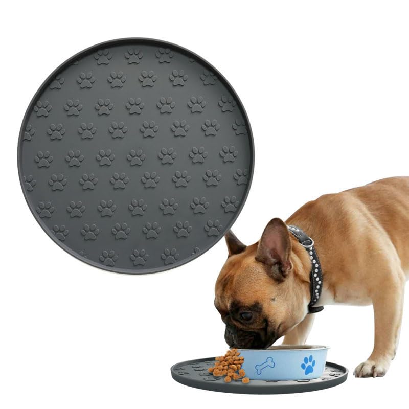 Dog Food Mats - Waterproof Silicone Dog Mat for Food and Water, Pet Food Mat with Edges, Nonslip Pet Feeding Mat for Protecting Floors (2Pack Grey) - color: 2Pack Grey