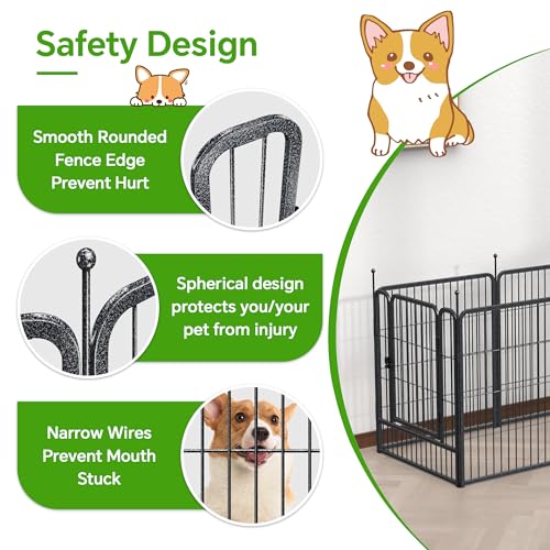 Mr IRONSTONE Dog Playpen with Anti-Rust Coating – 32" Height 16 Panels Portable & Foldable Indoor/Outdoor Pet Fence for Large, Medium, or Small Dogs – Durable Exercise Pen