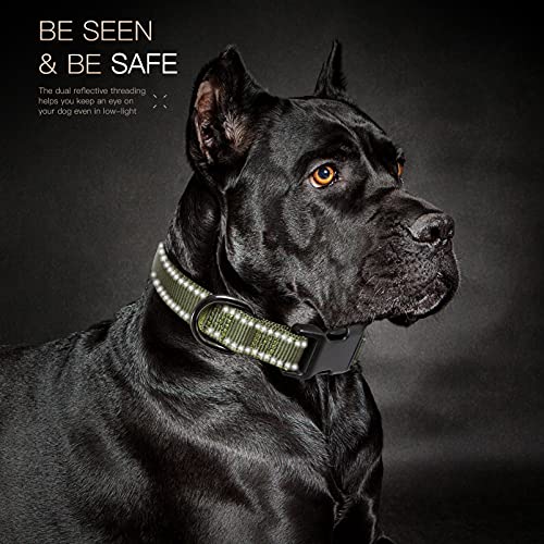 HEELE Dog Collar, Reflective Dog Collar, Soft Neoprene Padded Breathable Nylon Pet Collar Adjustable for Small Dogs Puppy, Army Green, XS(7.87-11.81") - color: Army Green, size: X-Small (7.87-11.81")