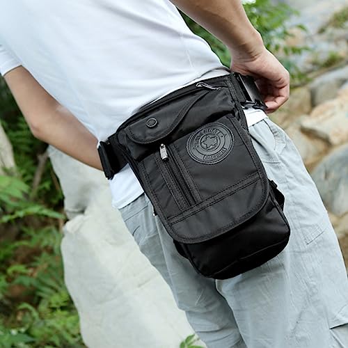 Drop Leg Bag Outdoor Waist Pack for Men Women Tactical Military Motorcycle Bike Cycling Multi-Pocket Waist Fanny Pouch Travel Hiking Climbing Thigh Bag Pocket - color: Black