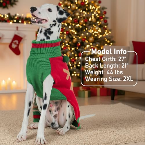 KYEESE Dog Christmas Sweater with Reindeer Pattern, Cozy Winter Outfit, Dog Sweater for Small Dogs Boy Girl, Winter Doggie Knitwear with Leash Hole, Soft Warm Pet Clothes, Small - color: 3# Santa hat reindeer, size: Small (4-7lbs)