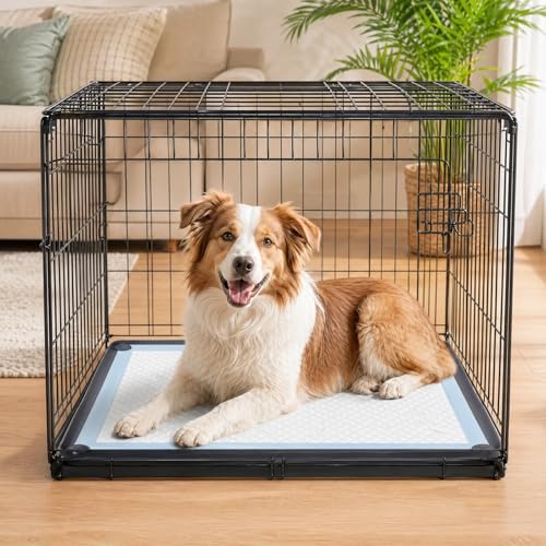 Pee Pad Holder for Dogs, 24" x 24" Thick Silicone Puppy Pad Holder with Wall Hanging Hook, Non-Slip Rubber Mat with Fixed Buttons for Floor Protection, Versatile Pee Pad Tray for Indoor Potty Training