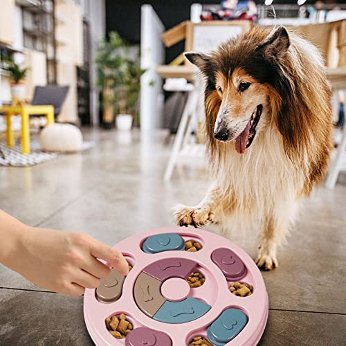 DR CATCH Dog Puzzles,Dogs Food Puzzle Feeder Toys for IQ Training & Mental Enrichment,Dog Treat Puzzle(Pink) - color: Pink, size: 9.44" x 9.44" x 1.14"