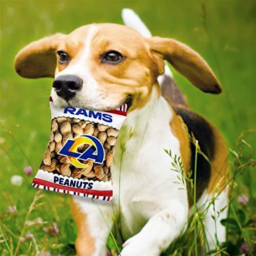 NFL Los Angeles RAMS Crinkle FINE Plush Dog & CAT Squeak Toy - Cutest Stadium Peanuts Snack Plush Toy for Dogs & Cats with Inner Squeaker & Beautiful Baseball Team Name/Logo - color: Los Angeles Rams, style: STADIUM PEANUTS SNACK