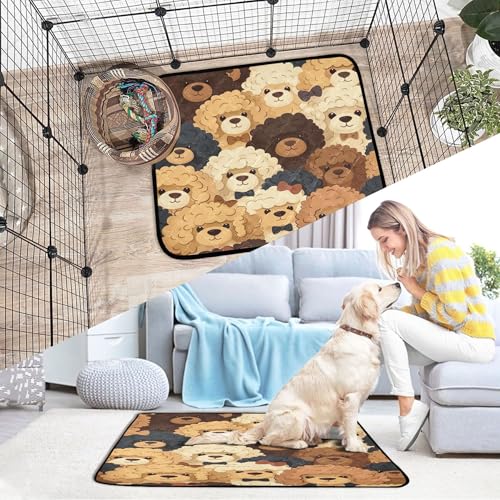Qilmy Dog Pet Mat, Waterproof Reusable Dog Training Pad Anti-Slip Pet Creat Pad for Small Medium Large Dogs and Cats