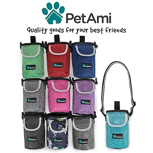 PetAmi Dog Treat Pouch, Large 3-Cup Dog Training Treat Bag with Poop Bag Dispenser, Hands-Free Waist Belt & Crossbody Strap, Reflective with Multiple Pockets & Belt Clip (Navy) - color: Navy