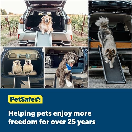 PetSafe Happy Ride Side Door Dog Stairs for Cars & SUVs, Foldable Back Seat Dog Steps with 3 Heights