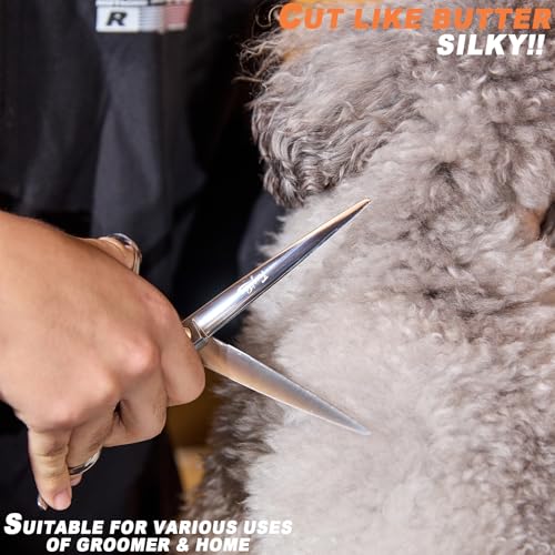 High-end Professional Dog Grooming Scissors Pet Grooming Shears 7.5 Inches Extremely Very Sharp Made Of Stainless Steel Alloy By Hand For Dog Cat Groomer - size: 7.5inch, style: Shears