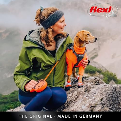 FLEXI® Xtreme Tape Retractable Dog Leash, Small, 16 ft - Orange/Black - size: Small