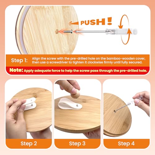 HOYTAMDAR 3 Pack Airtight Dog Treat Containers with Bamboo Lids, Dog Treat Jars with Scoops, Clamps, Labels and Marker, Dog & Cat Treat Holder - color: Wood - 3 Pack