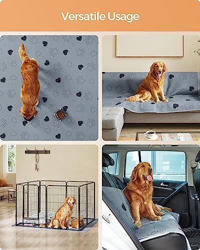 Feandrea Washable Dog Pee Pads, 2 Pack, Reusable, 72 x 72 Inches, XXXL, Waterproof Pet Training, Leakproof, Non-Slip, Super Absorbent, Gray UPTD072G01 - size: XXXL (72"L x 72"W)