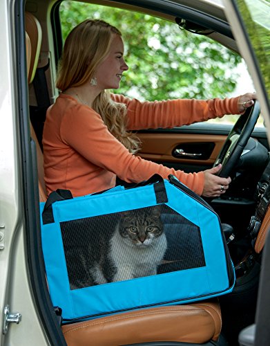 Pet Gear Signature Dog,Cat Car Seat & Carrier | For Small Dogs & Cats - color: Aqua