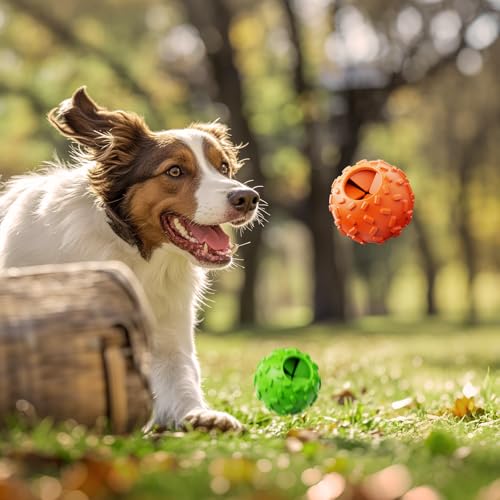 Treat Dispensing Dog Toys - Interactive Cognitive Dog Treat Toy,Puzzle Ball for Puppies & Small Dogs,Promotes Slow Eating, Reduces Stress,Perfect for Fetch,Chewing & Training - color: Freedom Red