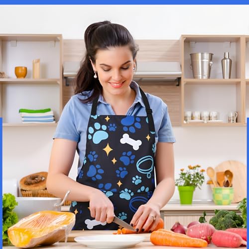 Dog Grooming Waterproof Apron with 2 Pockets, Cute Animals Puppy Dog Pets Apron - style: Blue Pet Collar
