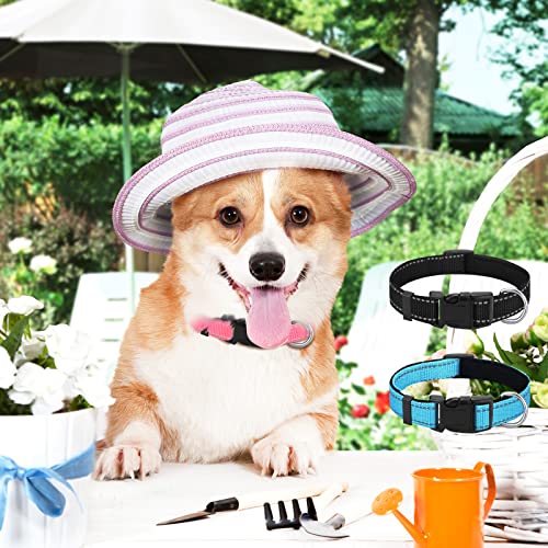 Sanwuta 12 Pcs Reflective Puppy Dog Collars Bulk for Litter Nylon Whelping Adjustable Collars Safety Dogs with Locking Buckle Soft Padded Breathable Puppy Collar for Cats Pets(Small) - size: Small