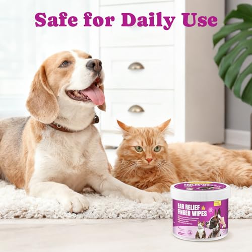 Pet Ear Cleaning Finger Wipes for Dogs & Cats - Dog Ear Cleaner with Aloe, Coconut Oil & Ginseng - Finger Dog Ear Wipes to Relieve Ear Itching, Infections, Wax & Smelly Ears - 50 Ct - Coconut Scent - color: 3.Ear-Coconut, size: 50 Ct