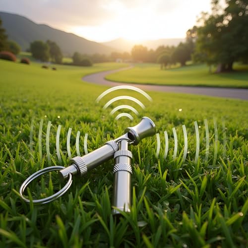 Silver Adjustable Ultrasonic Dog Whistle,Easy to Carry Dog Whistle Keychain,Stainless Steel Portable Whistle Pet Whistle Supersonic Whistle Dog Whistles for Pet Training,Training and Behavior Aids