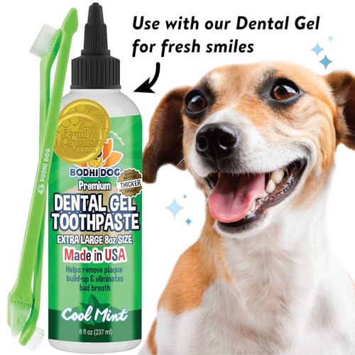 Bodhi Dog Dual-Headed Toothbrush for Dogs & Cats - Soft Bristles for Gentle Pet Dental Care - Puppy & Adult Teeth Cleaning - Easy-to-Use Design for Healthy Gums & Fresh Breath (100 Count) - size: 1 Count (Pack of 100)