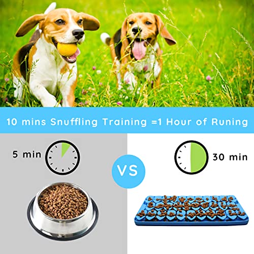 Silicone Snuffle Mat for Dogs Slow Feeder Lick Mat with Suction Cups Dogs Sniff Mat Dogs & Cats Entertainment Toys for Boredom(Blue) - color: Blue