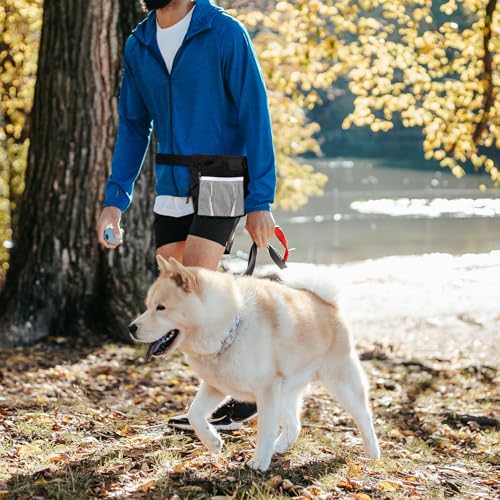 Dog Treat Waist Bag- Lightweight Pet Training Bag with Pocket for Poop Bag, Multi-Way Wear Large Capacity Snack Storage for Dog Training & Walking (Black) - color: Black