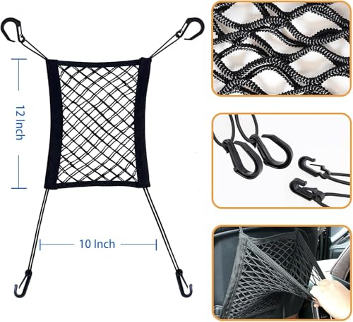 Dog Car Net Barrier Pet Barrier,Barrier of Back Seat Pet Kids,Cargo Tissue Purse Holder, Baby Stretchable Storage Bag Universal for Cars, SUVs, Vans Traveling (2-Layer) - size: 2-Layer