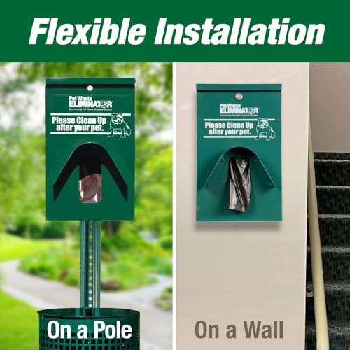 Dog Waste Station Dispenser Box - 800 FREE Dog Poop Bags- Made of Rustproof Aluminum - Pet Waste Bag Dispenser with Lock and Rainguard - For Commercial Use, Parks, Condos, HOA (Green) - color: A- Green