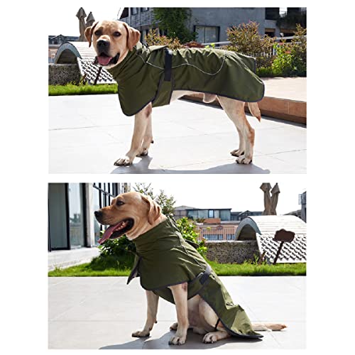 Dog Raincoat - Waterproof Dog Winter Jackets Windproof Coat with Velvet Inner Winter Dog Rain Coat with Reflective Strip,Green XS - color: Green, size: X-Small