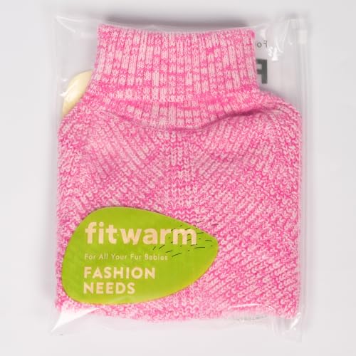 Fitwarm Knitted Turtleneck Dog Sweater, Cozy Dog Winter Clothes for Small Dogs Girl, Holiday Pet Outfit, Heather Pink, Small - color: Heather Pink, size: Small