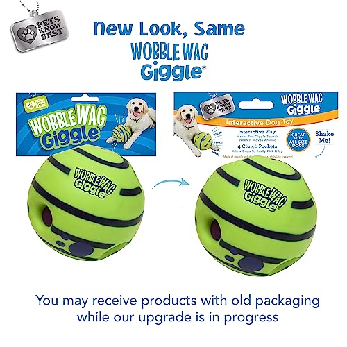 Wobble Wag Giggle Ball, Interactive Dog Toy, Fun Giggle Sounds When Rolled or Shaken, Pets Know Best, As Seen On TV - style: Original
