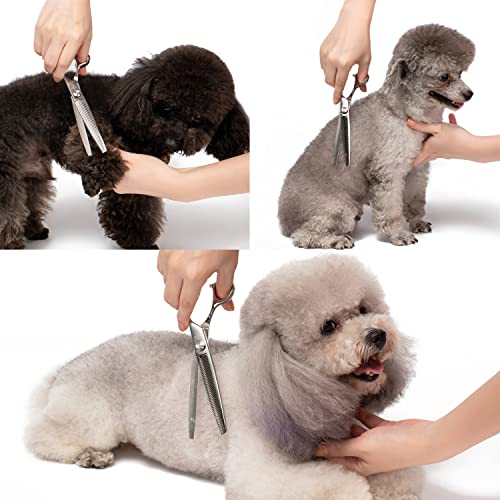 High-end Professional Dog Grooming Thinning Scissors Teeth Cutting Blending Shears Pet Texturizing Shears 7.5 Inch Extremely Very Sharp Stainless Steel Alloy For Cat Horse And Other Animals - style: 7.5inch Thinning