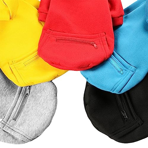 Jecikelon Dog Hoodies for Small Dogs with Zipper Pocket, Soft Fleece Puppy Clothes with Rope Hat, Warm Winter Outfits Cold Weather Coats, Cute Sweatshirt Chihuahua Costume (Grey, X-Large) - color: Y02-Grey, size: X-Large