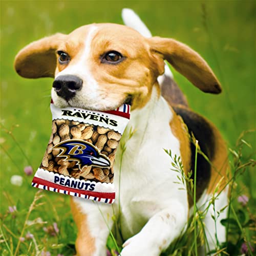 NFL Baltimore Ravens Crinkle FINE Plush Dog & CAT Squeak Toy - Cutest Stadium Peanuts Snack Plush Toy for Dogs & Cats with Inner Squeaker & Beautiful Baseball Team Name/Logo - color: Baltimore Ravens, style: STADIUM PEANUTS SNACK