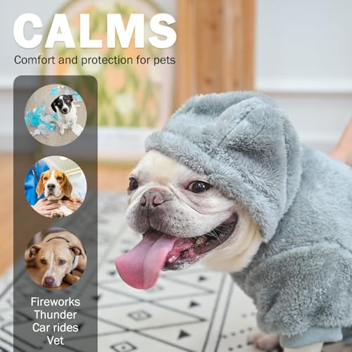 SCENEREAL Fleece Dog Sweaters Hoodie for Small Medium Large Dogs Girls Boys, Plush Fuzzy Dog Clothes Hoodies with Leash Hole, Winter/Fall Puppy Cold Weather Coat, Sherpa Hooded Sweatshirt, Navy S - color: Navy, size: Small