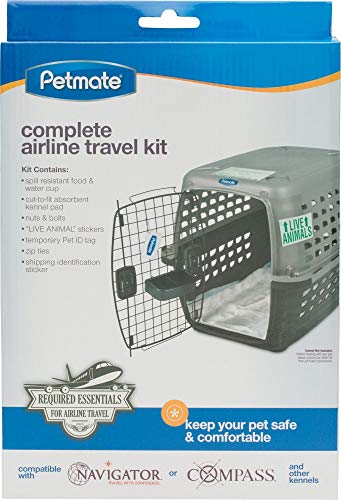 Petmate Sky Kennel, 48 Inch, IATA Compliant Dog Crate for Pets 90-125lbs, Made in USA & 290300 Kennel Travel Kit for Pets
