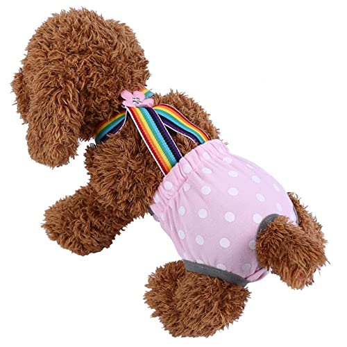 Zerodis 6 Different Size Dog Puppy Diaper Nappy, Physiological Sanitary Design Menstrual Suspender Color Rainbow Label Dog Puppy Diaper Nappy