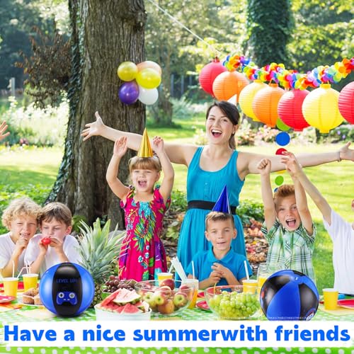 6 Pcs 12 Inch Inflatable Video Games Beach Balls for Kids Video Games Birthday Party Favor Decorations Pool Toy PVC Beach Ball - style: Video Game