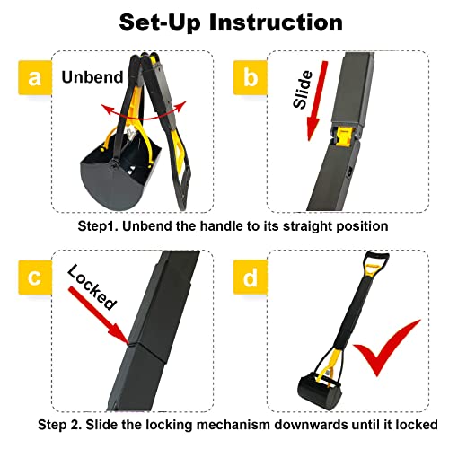 ienjoyed 32" Large Dog Pooper Scooper for Large Dogs Heavy Duty, Non-Breakable Dog Poop Scooper with Wide Handle for Grass, Gravel, Durable Dog Poop Pick Up Tool, Long Handled Poop Grabber | 32-inch Long Handle - color: 32-inch(Yellow)