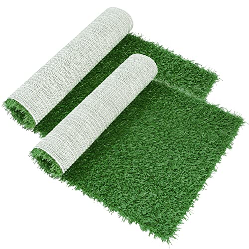GLOBREEN Artificial Dog Grass Pee Pads 28" X 18" - Large Puppy Training Turf for Potty Tray, Anti Odors Reusable Pet Fake Grass with Drainage, 2 Packs - size: 28"x18"