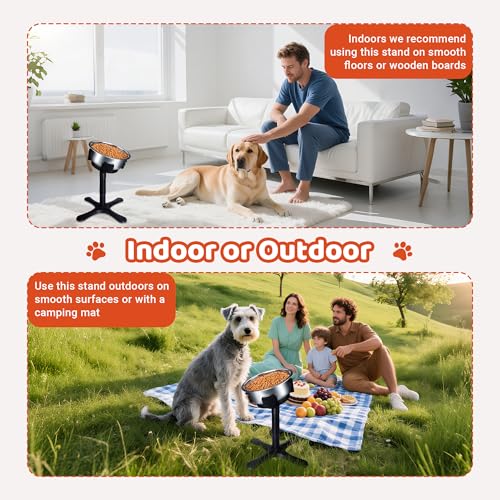 Elevated Adjustable Dog Bowl Feeding Stand, 3 Heights and Tiled Ajudst, Compatible with Moost Feeding Bowls, Great for Medium Large Dogs(2 Pack-C) - size: B - 2 Pack-C