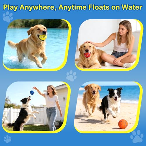 6 Pack Dog Balls for Aggressive Chewers, Indestructible 2.75 Inch ETPU Pet Toys, Soft Bouncy Floating Tennis Balls for Training, Fetch & Water Play, for Small Medium Large Dogs & Strong Chewers.